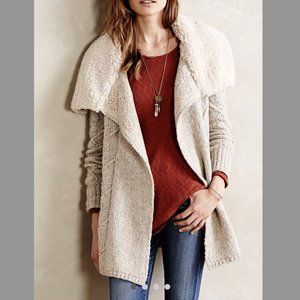 Anthropologie Sleeping on Snow Bondurant Sherpa Cardigan Sweater XS EUC